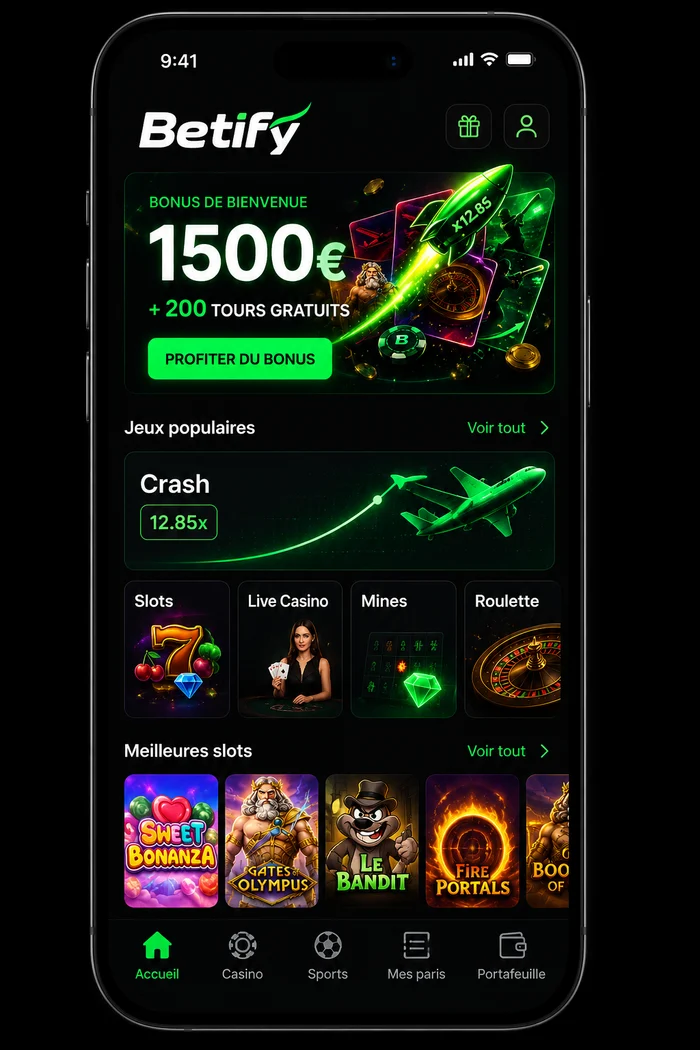 Betify sur un smartphone